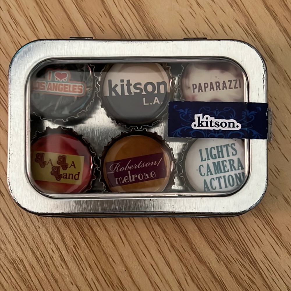 Bottle cap magnets from Kitson LA!